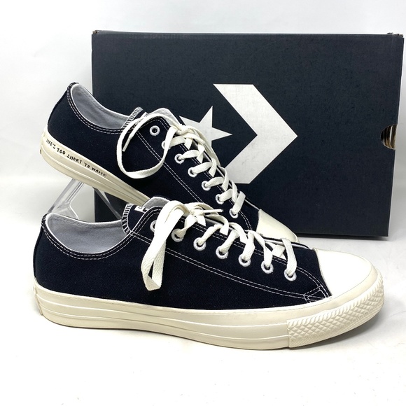 Converse Chuck Taylor Black Shoes Men’s Size Canvas Low Top SB Sneakers 167250C - Picture 2 of 11